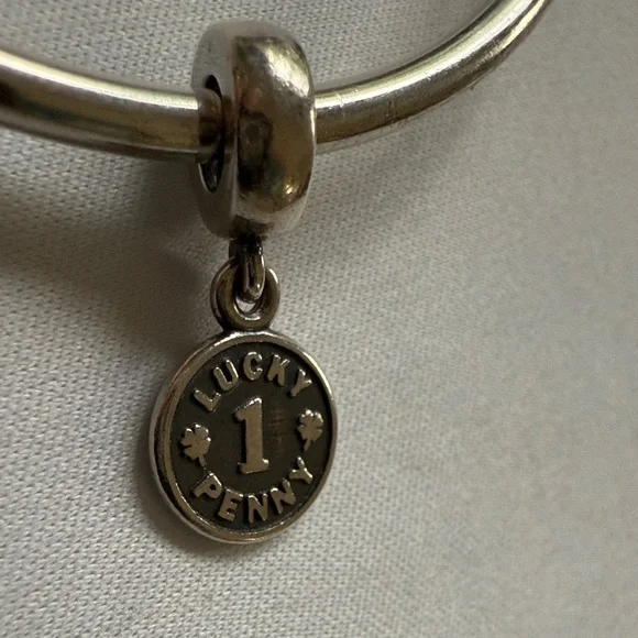 Pandora Silver Lucky Double Sided Design 🍀 Penny Charm​​​ - Picture 5 of 6